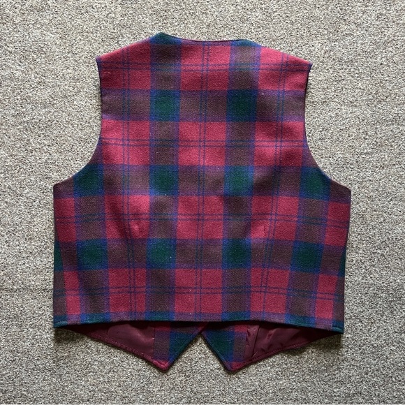 Ben Nevis British Pure New Wool Plaid Vest V Neck Button Up Women’s US 14 / Med - Picture 2 of 8